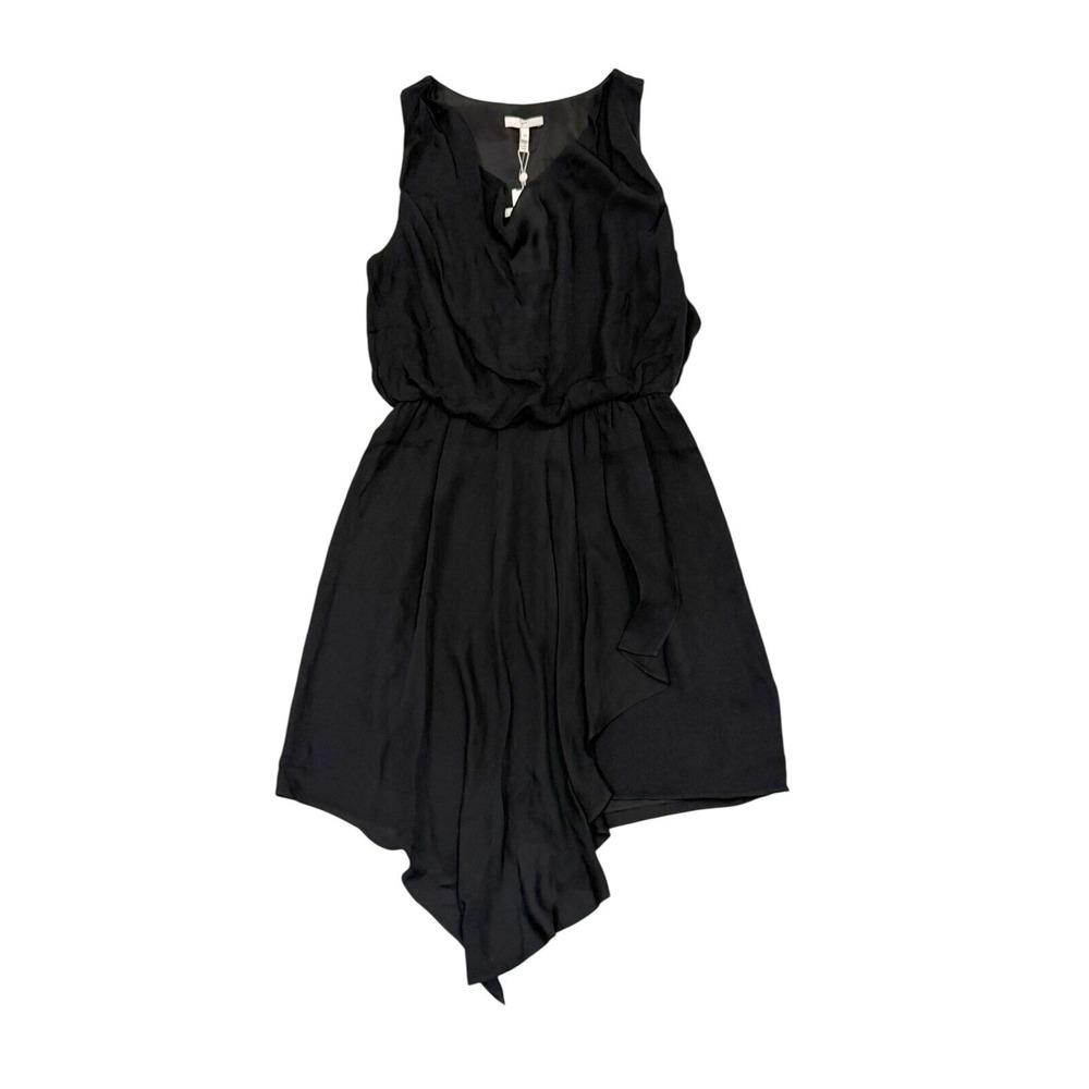 NWT Joie XS/S Black 100% Silk Asymmetrical Cocktail Mini Dress Date Night Tiandi